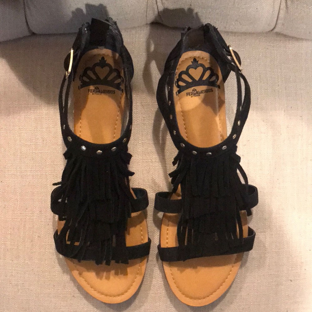 Black Tassel Sandal